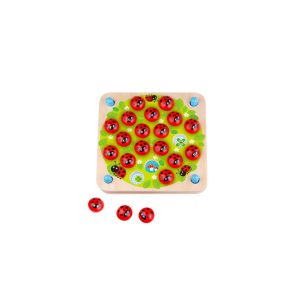 Tooky Toy Memory-Spiel Marienkäfer TY170A Holz 27-teilig unterschiedliche Motive rot