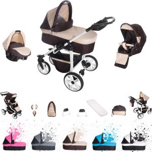 Bebebi Zürich   3 in 1 Kombi Kinderwagen Set   Luftreifen   Farbe: Charmey