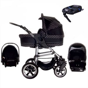 Bebebi London   4 in 1 Kinderwagen Komplettset   ISOFIX Basis   Hartgummireifen   Farbe: Westminster