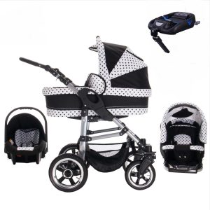 Bebebi London   4 in 1 Kinderwagen Komplettset   ISOFIX Basis   Hartgummireifen   Farbe: Big Ben