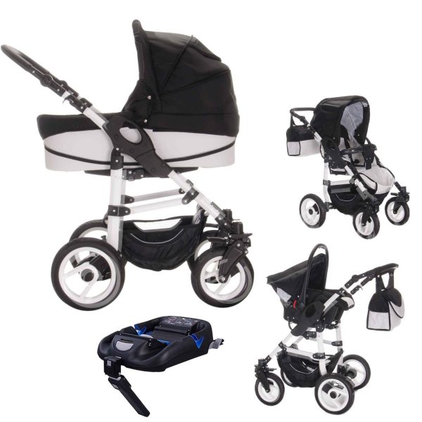 Bebebi Paris   4 in 1 Kinderwagen Komplettset   ISOFIX Basis   Hartgummireifen   Farbe: Arc de Triomphe