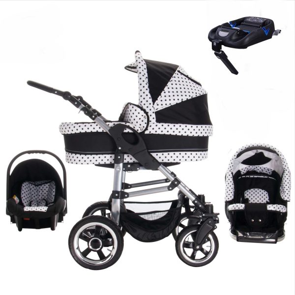 Bebebi London   4 in 1 Kinderwagen Komplettset   ISOFIX Basis   Luftreifen   Farbe: Big Ben