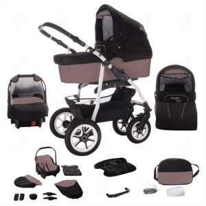 Bebebi Bellami   3 in 1 Kombi Kinderwagen Set   Luftreifen   Farbe: Bellafango