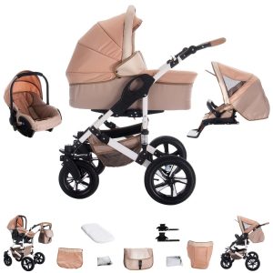 Bebebi myVARIO   3 in 1 Kombi Kinderwagen Set   Hartgummireifen   Farbe: myGold