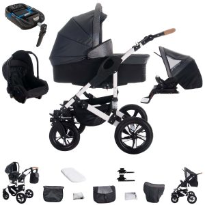 Bebebi myVARIO   4 in 1 Kinderwagen Komplettset   ISOFIX Basis   Luftreifen   Farbe: myStar